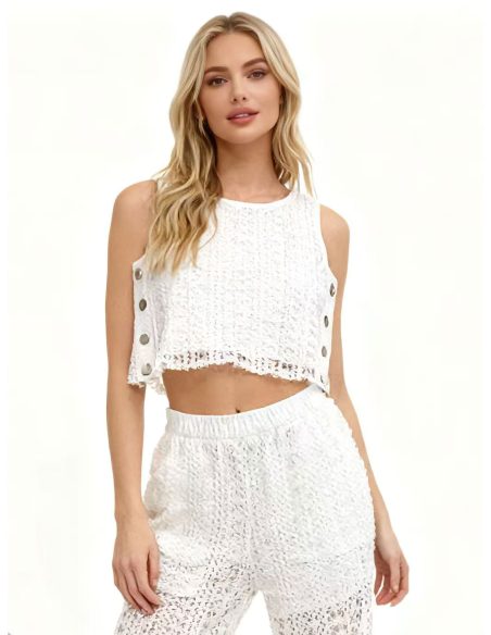 Ensemble crochet : haut + pantalon large