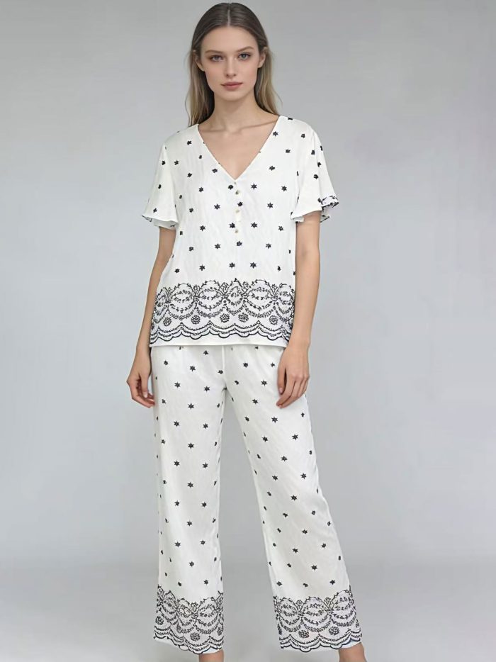 Conjunto estampado Blusa + Pantalón wide leg