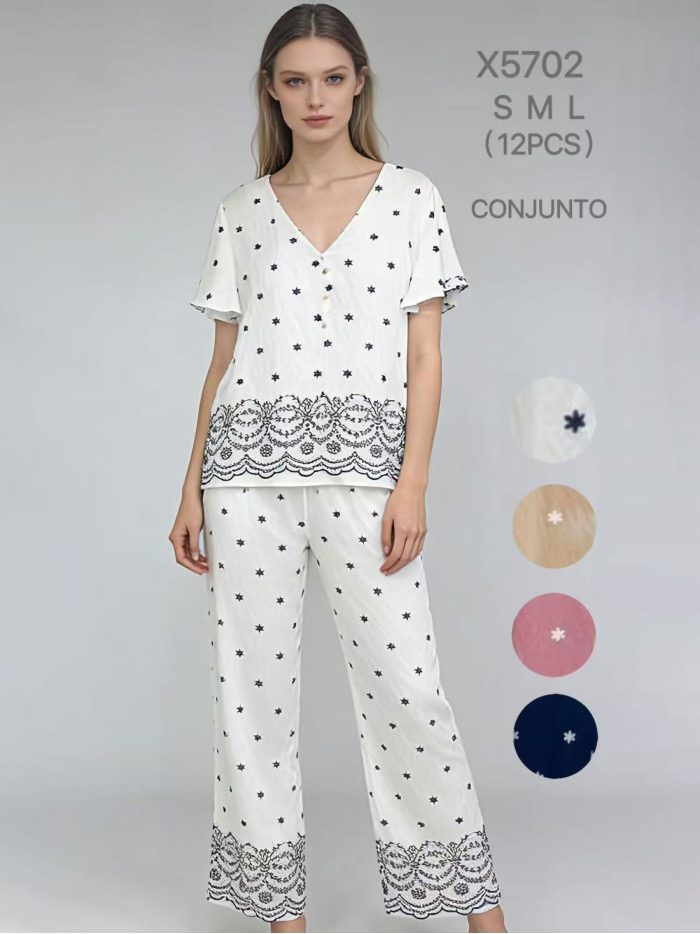 Conjunto estampado Blusa + Pantalón wide leg