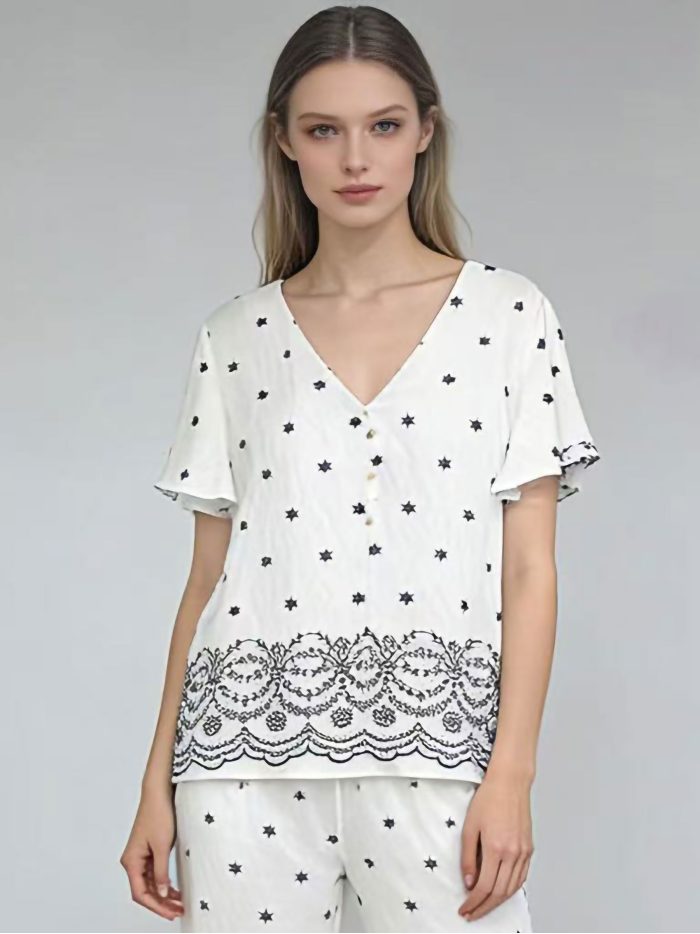 Conjunto estampado Blusa + Pantalón wide leg