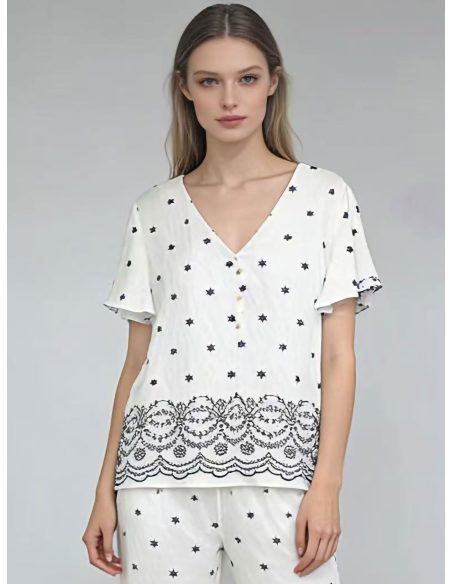 Conjunto estampado Blusa + Pantalón wide leg