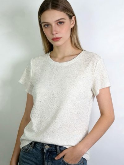 Camiseta glitter manga corta