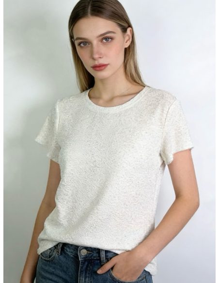 T-shirt à paillettes à manches courtes