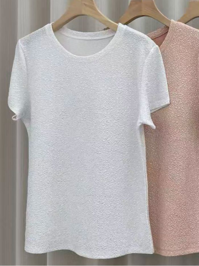 Camiseta glitter cuello redondo