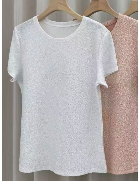 Camiseta glitter cuello redondo