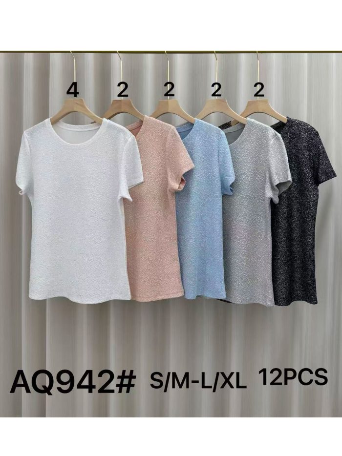 Camiseta glitter cuello redondo