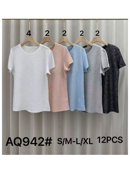 Camiseta glitter cuello redondo