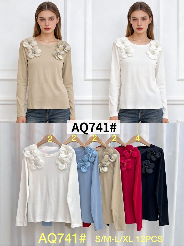 T-Shirt mit geprägtem Blumenmuster