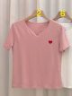 Camiseta com bordado de coração