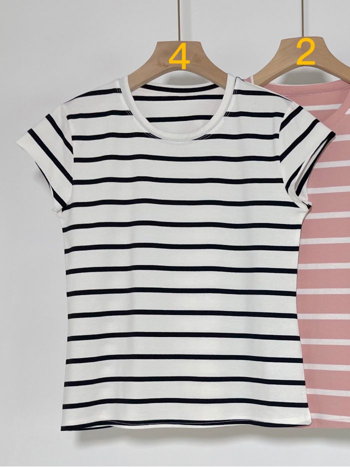 Maglietta girocollo a righe