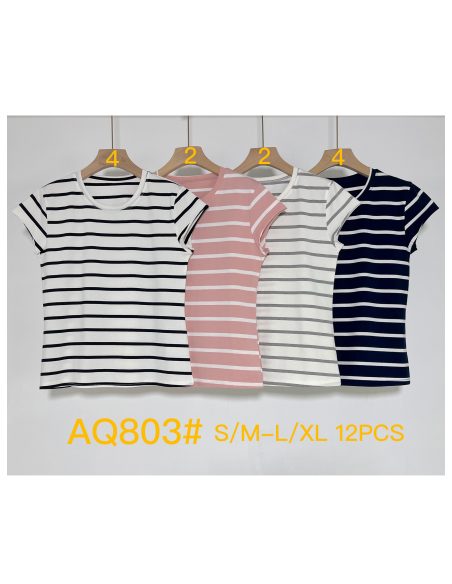 Maglietta girocollo a righe