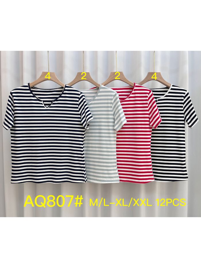 Gestreiftes Button-Down-T-Shirt