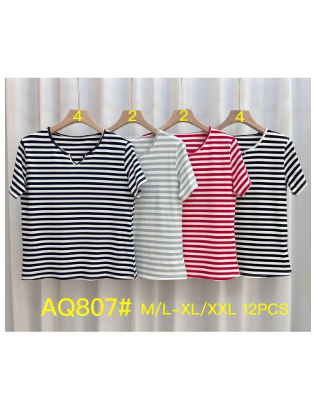 Gestreiftes Button-Down-T-Shirt