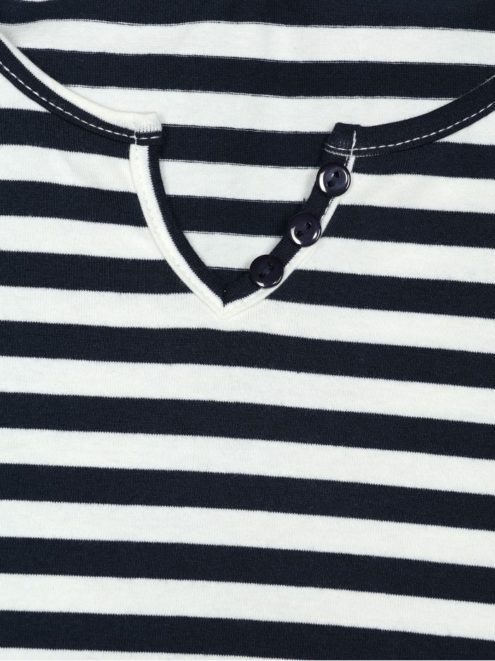 Gestreiftes Button-Down-T-Shirt