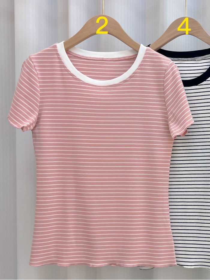 T-shirt à rayures bicolores