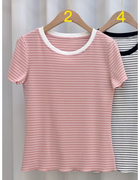 T-shirt à rayures bicolores