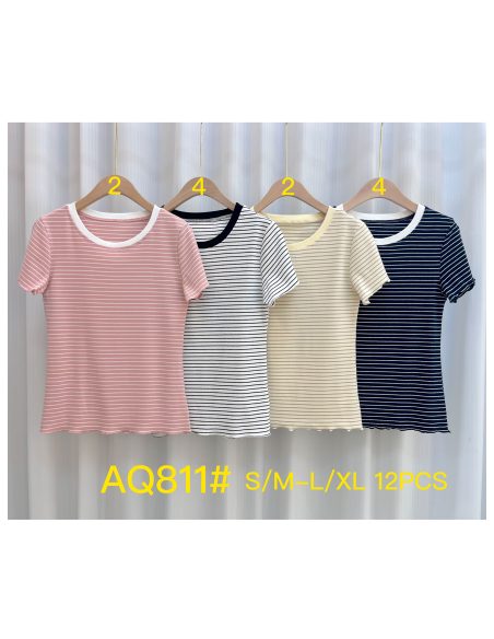 T-shirt à rayures bicolores