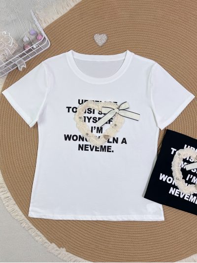 Camiseta corazón texto