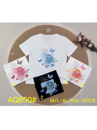 maglietta con farfalla di strass 2