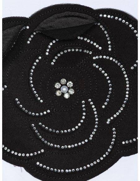 Maglietta con fiori di strass