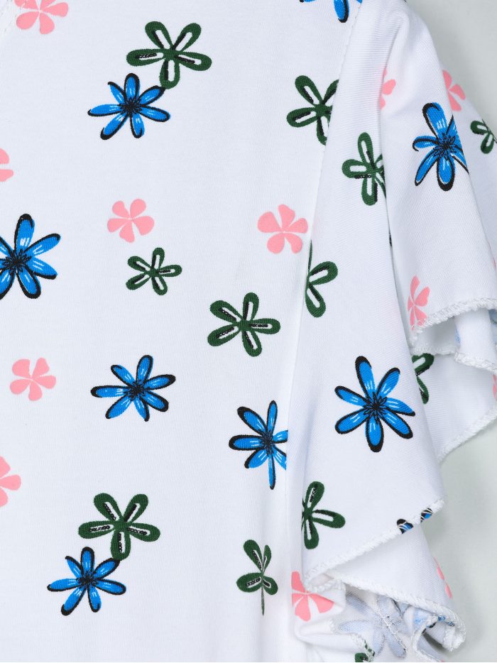 Floral t-shirt with ruffle trims