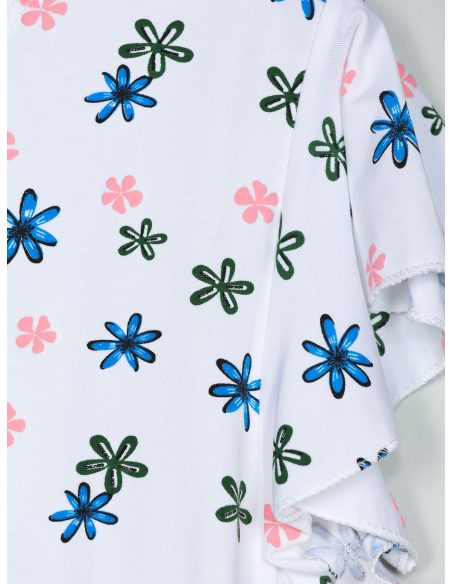 Floral t-shirt with ruffle trims