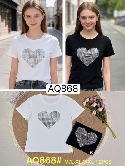 Camiseta corazón strass 2