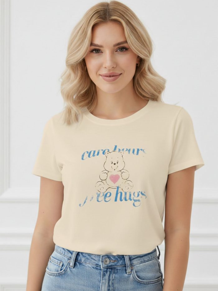 Maglietta con stampa di un abbraccio di orsacchiotto