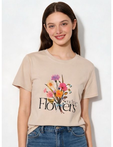 Camiseta estampado ramo floral