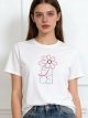 Camiseta amplia osito flor en relieve
