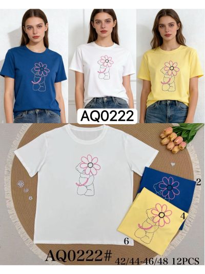 Camiseta amplia osito flor en relieve 2