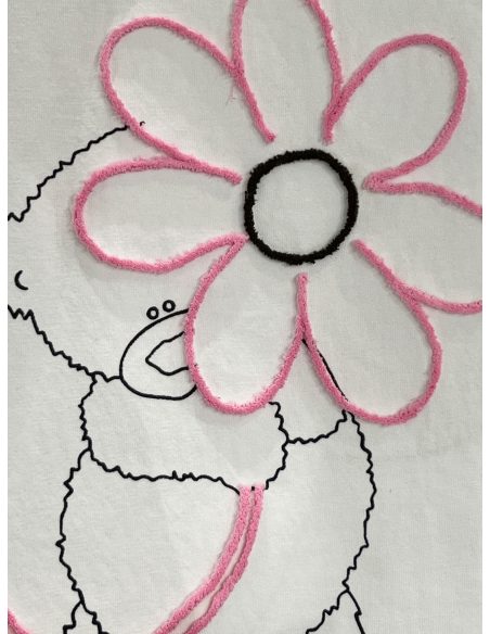 Camiseta amplia osito flor en relieve