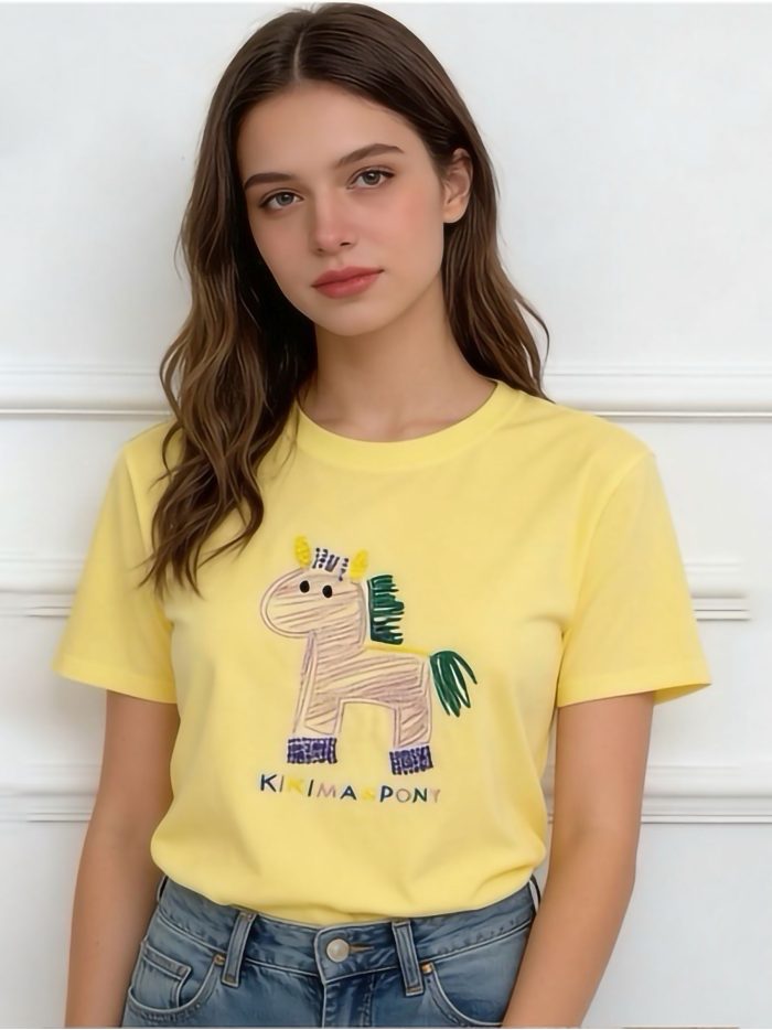 Übergroßes T-Shirt mit besticktem Pony