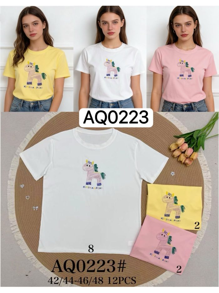 Übergroßes T-Shirt mit besticktem Pony