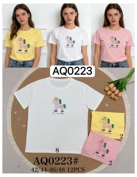 Übergroßes T-Shirt mit besticktem Pony