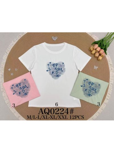 Camiseta texto corazones 2