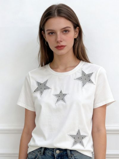 Camiseta apliques estrellas