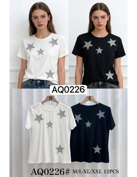 Camiseta apliques estrellas