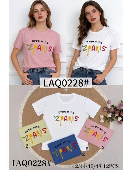 Camiseta amplia bordada dreaming paris