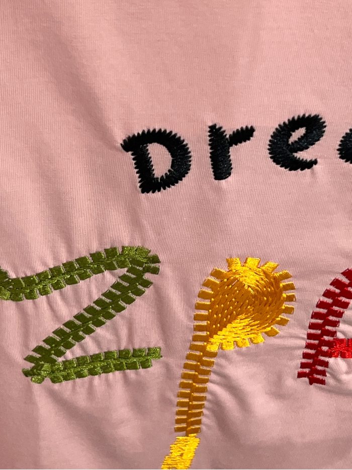 Camiseta amplia bordada dreaming paris