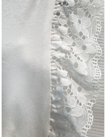 Camiseta sin mangas volantes encaje