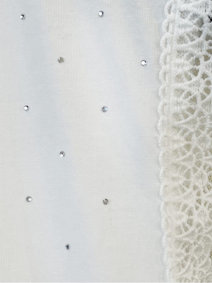 Camiseta sin mangas strass y encaje