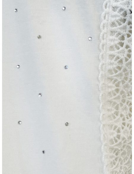 Camiseta sin mangas strass y encaje