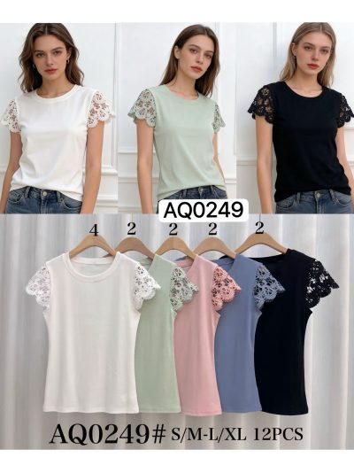 T-Shirt mit Guipure-Ärmeln 2