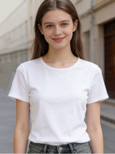 Camiseta canalé cuello redondo