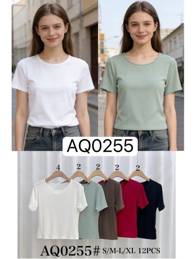 Camiseta canalé cuello redondo 2