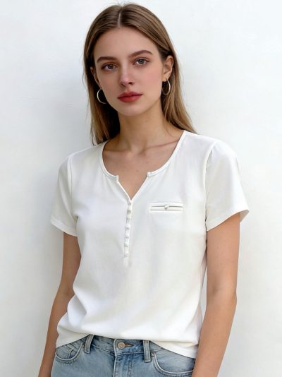 Camiseta lisa botones