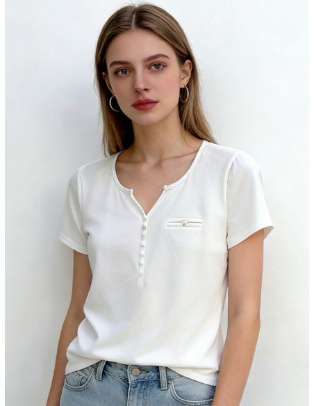 Camisa lisa de botões