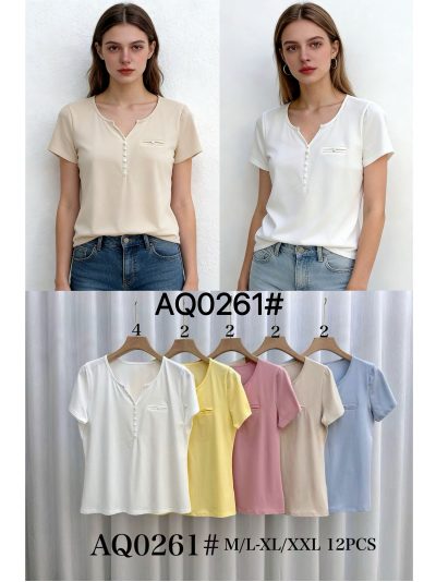 Camiseta lisa botones 2