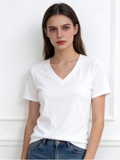 Camiseta básica cuello pico